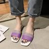 Ladies New Sandals and Slippers Printed Flat-bottomed Slippers Large Size Beach Slippers Easy To Wear Outside Slippers