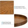 PATIKIL Wood Serving Tray 8 Inch, 2 Pack Round Decorative Platter for Home Decor Kitchen Table Candle Holder, Brown