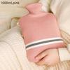 1L Or 2L Hot Water Bottle With Knitted Cover Large Capacity Hot Water Bag For Female Warm Belly Hands Inject Water Hot Water Bag