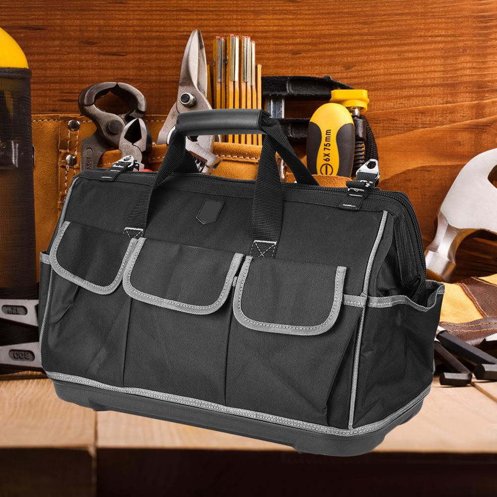 20in Plastic Bottom Bag Gray Hand Hardware Tool Bag for MultiPurpose 470 x 340 x 230mm
