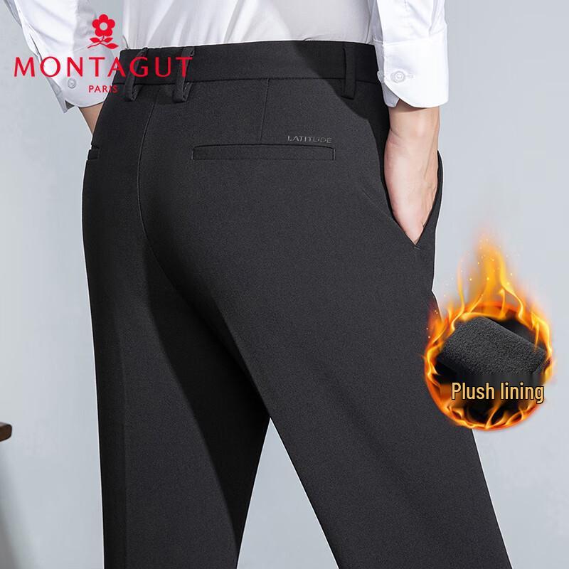 MONTAGUT Men's Fleece-Lined Warm Casual Trousers