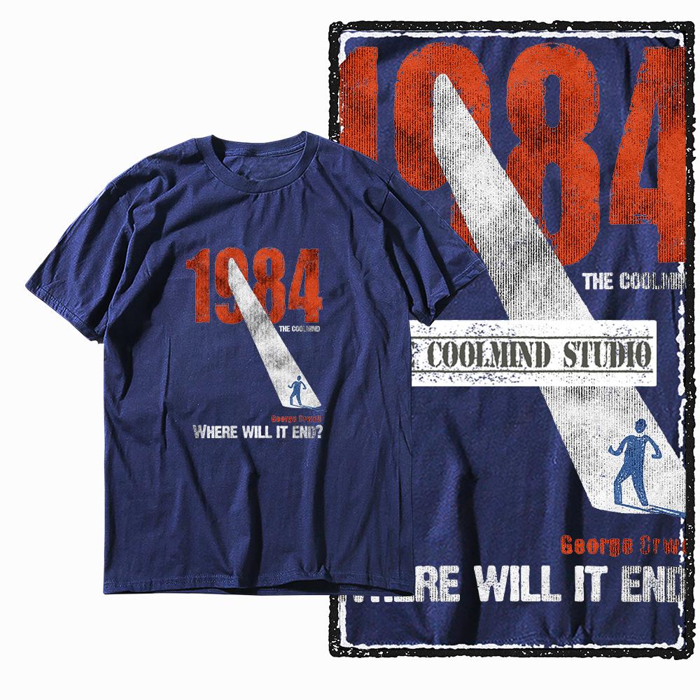 Coolmind X0001 100 Cotton Cool 1984 Print Exclusive Graphic Unisex T Shirt Big Size Loose Unisex Tshirt Casual Tshirt for Unisex Tees