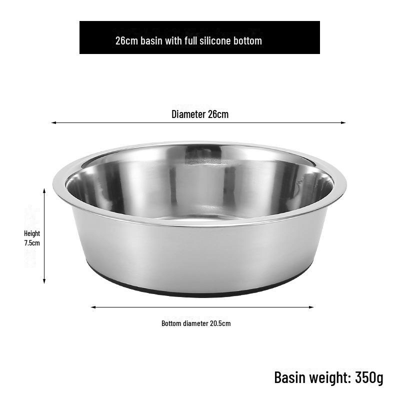 Stainless Steel Pet Bowl - Durable, Multi-Size Dog and Cat Feeder with Paw Print Design