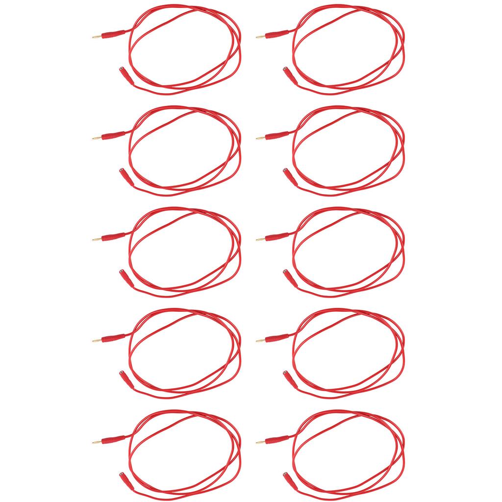 10Set Banana Plug Test Line PVC Brass Test   Electrical Testing Cable for Automobiles 2mm Red