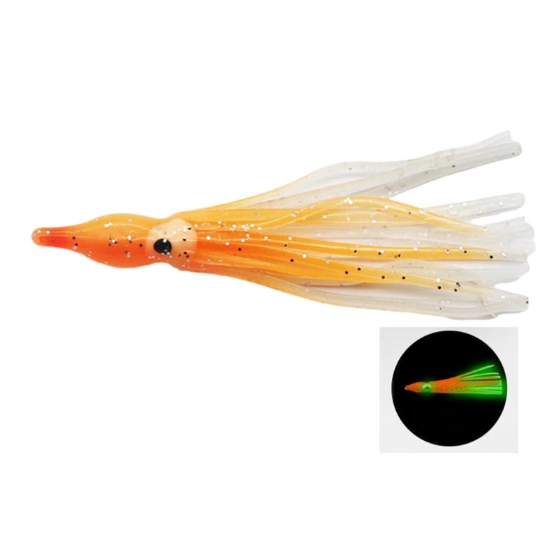 50Pcs Baits Soft Fishing Lures Squid Skirts 5-12cm Artificial Baits Glow Trolling Skirt Lures Saltwater Fishing Baits