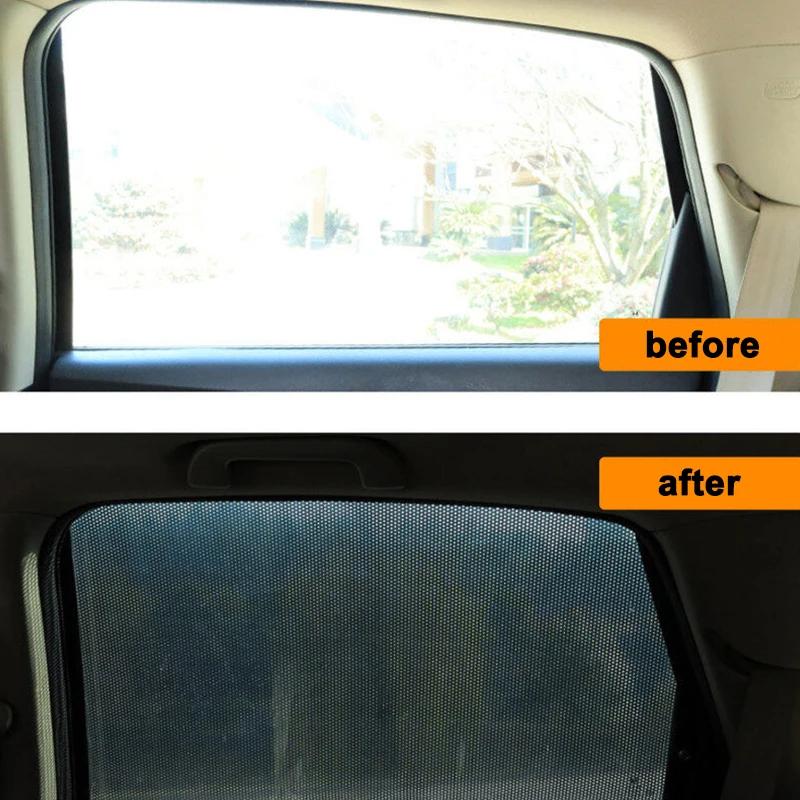 2/4Pcs Universal Car Side Window Sun Shade Mesh Protector Auto Black UV Protection Film Sticker Car Rear Side Window Sunshade