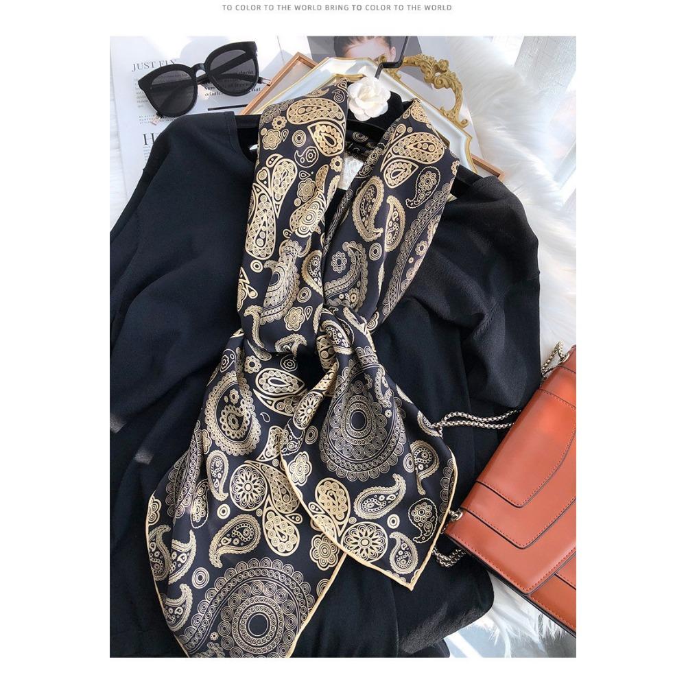 Glazed Ginkgo Silk Scarf Silk Women'S Spring And Autumn Mulberry Silk Scarf Air Conditioner Shawl Square Scarf