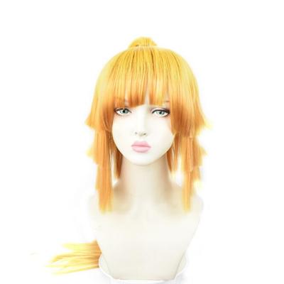 Yellow Demon Slayer Kimetsu No Yaiba Agatsuma Zenitsu Women Ponytail Long Wig Cosplay Costume Heat Resistant Synthetic Hair Wigs