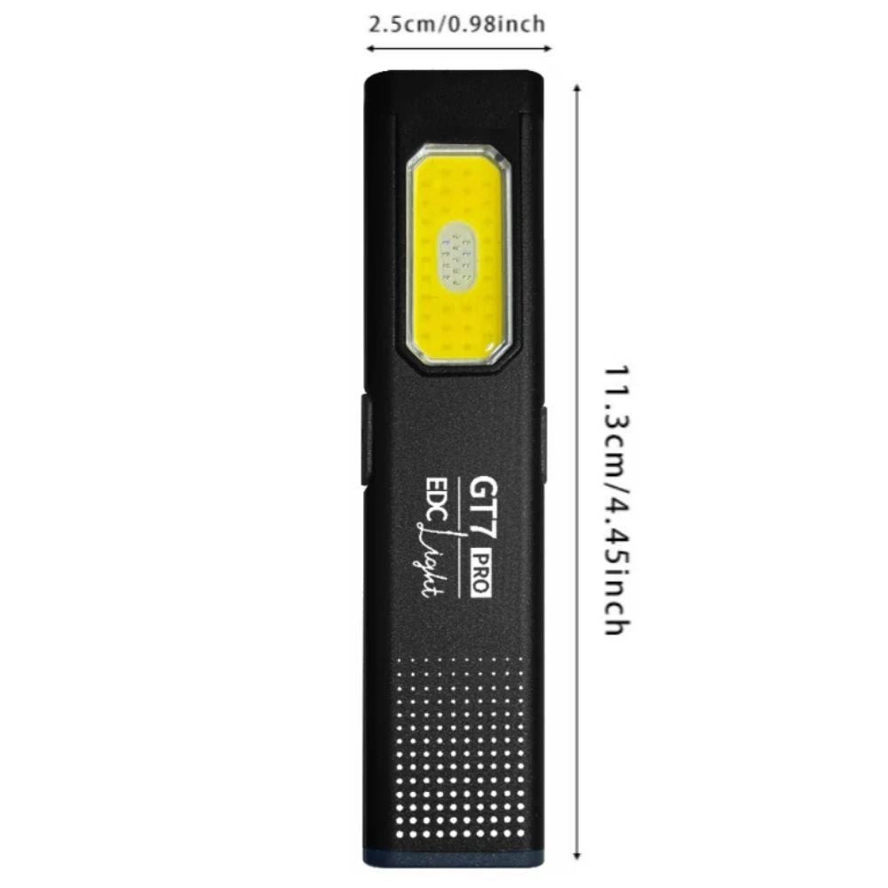 Magnetic Work Light 5 Light Modes 37g Ultra Lightweight EDC Portable Clip On Flashlight for Outdoor Repair with Silicone Switch