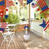 Independence Day Goose Clothes 1 Set July 4th Outfits, Patriotic Porch Costume, Lightweight Satin Outfit Apparel, Stars Stripes Hat Bow Tie