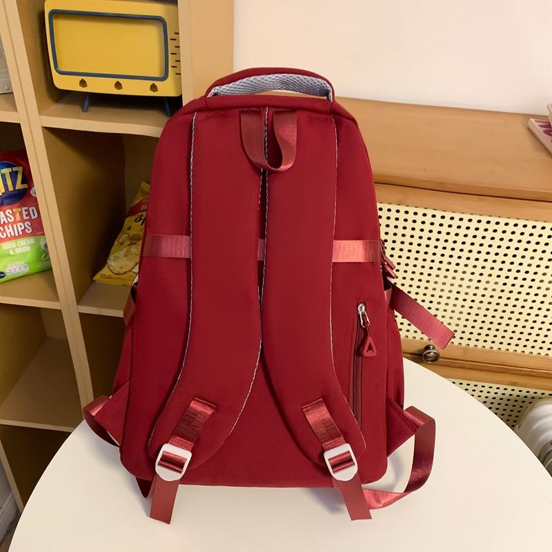 Men's Splicing Backpack Middle School Student Schoolbag Women's Large Capacity Campus Backpack