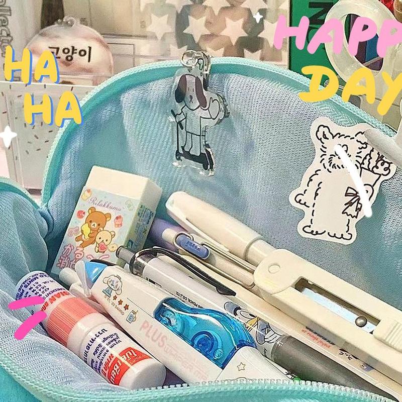 Kawaii Pencil Case Hangyodon Cartoon Plush Student Pencil Case Large Capacity Cosmetic Storage Bag Girls Gifts