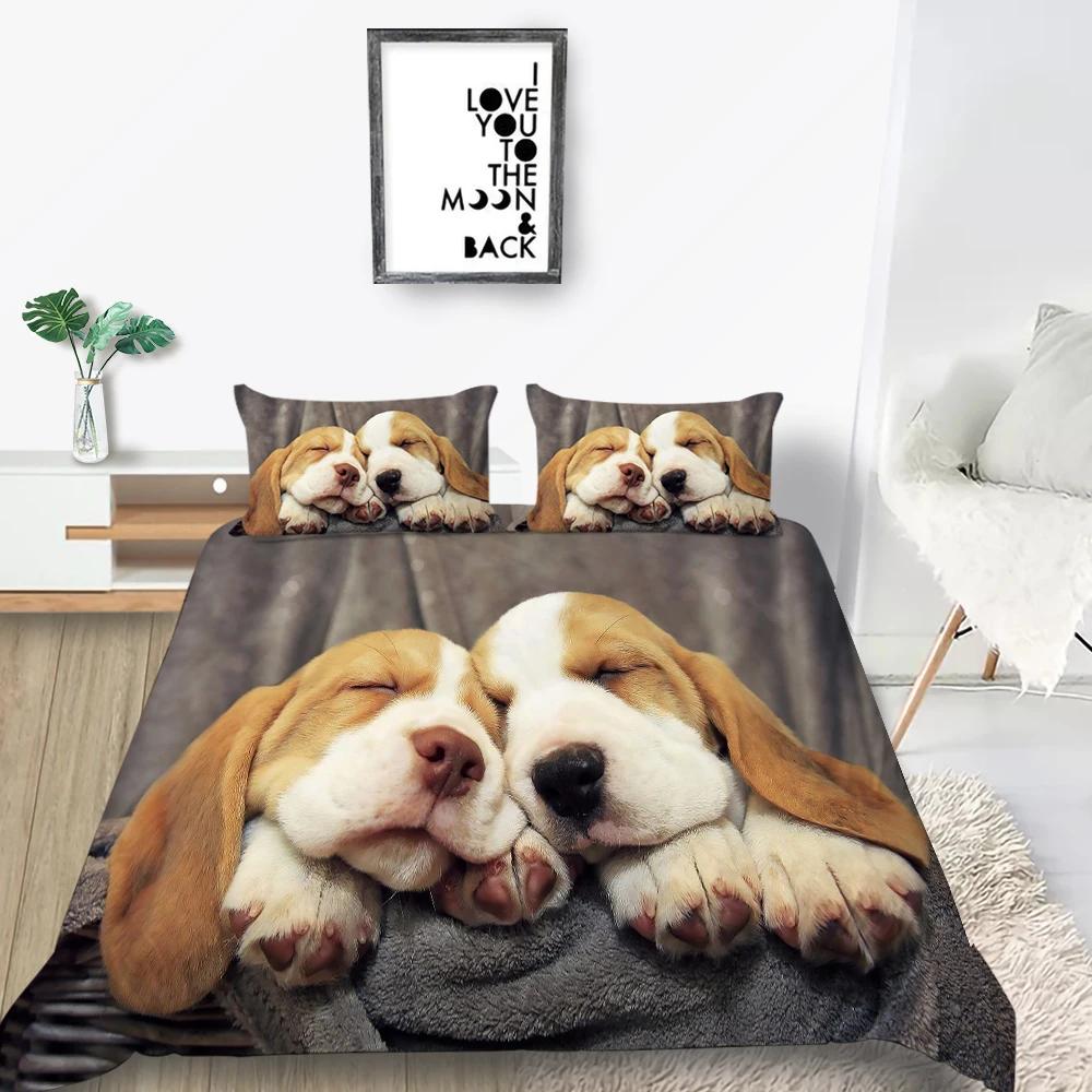 Animal Dog 3D Print A Dog Sleeping On Its Stomach Duvet Cover Design Lovely Pet Dog For Children Women Men Bedroom Decorations