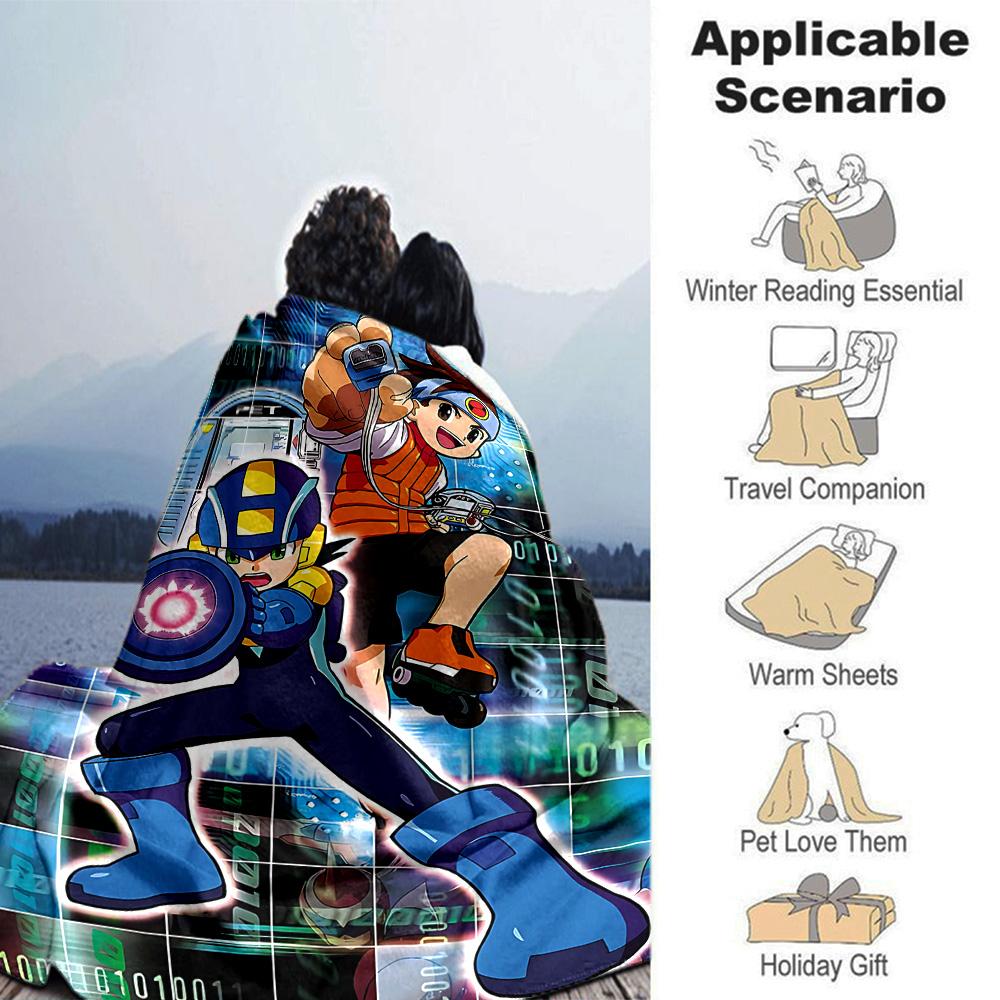 Cybernetic Heroes Adventure Flannel Blanket Super Soft Warm Cozy Blanket For Sofa Bed Office Travel Allseason Home Decor Gift