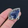 Natural Sodalite 925 Sterling Silver Anniversary Mother Solitaire Ring US 8.5