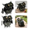 Owl Ornament with Big Eyes Metal Owl Figurine Gifts for Mom Women Metal Owl Yard Decoration for Home Garden Fence Patio Yard