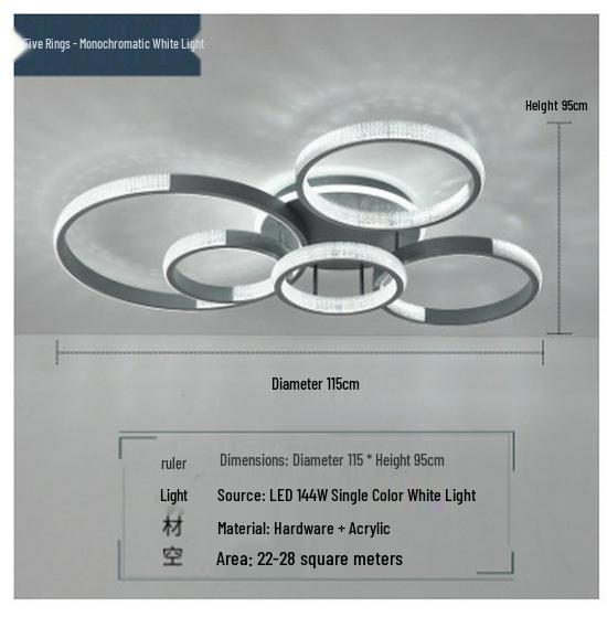 Modern Minimalist Gold Ring Ceiling Lamp for Living Room and Bedroom