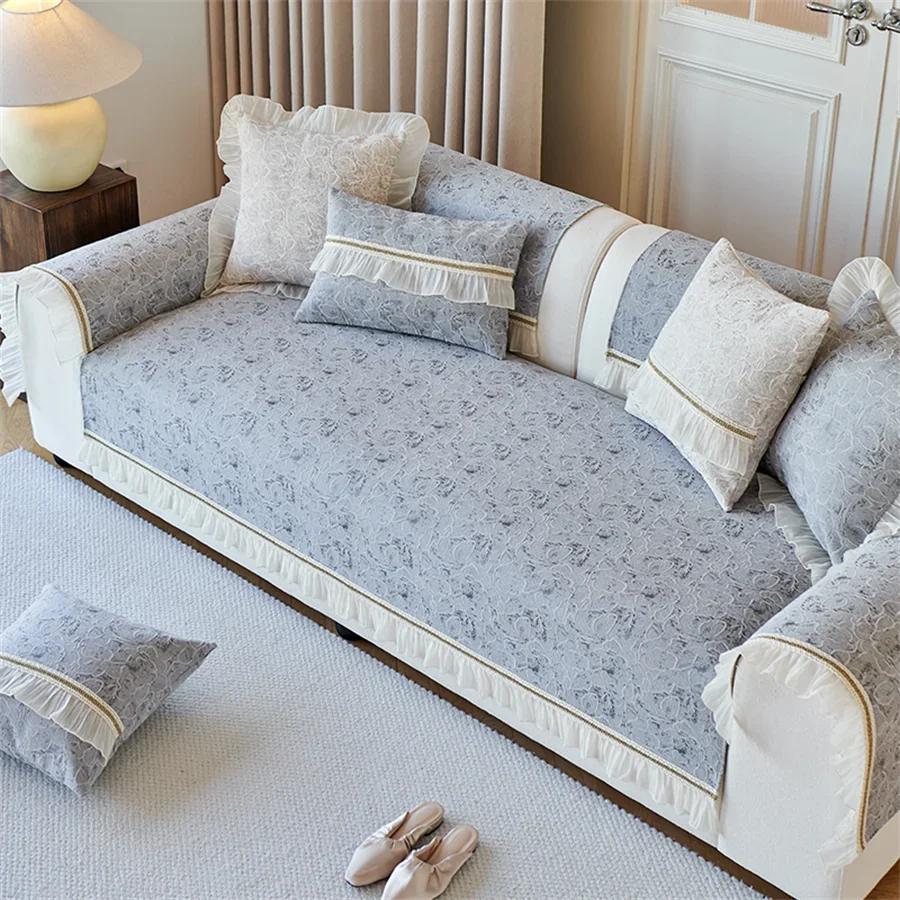 Fabric Cotton Sofa Cushion Modern Simple Cotton Four Seasons Universal Non-Slip Sofa Cover