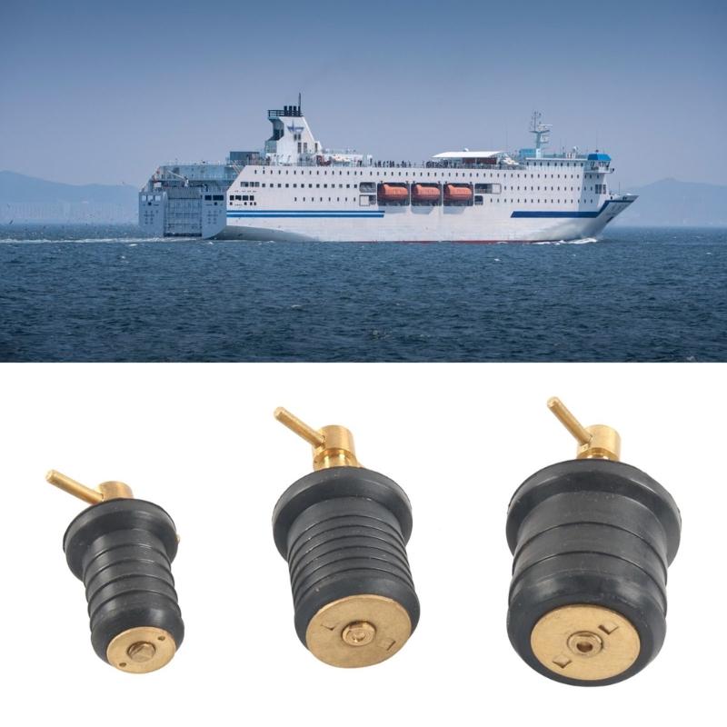 Heavy Duty Vessels Boat Deck Drain Cover 3/4 Inch Brass Rubber Plug Leak Proof Suitable For Ships Secure Water Sealing
