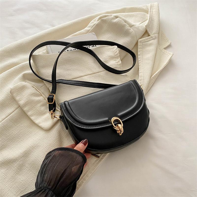 Trendy French Style Chic Saddle Bag For Women With Elegant Pu Material Design