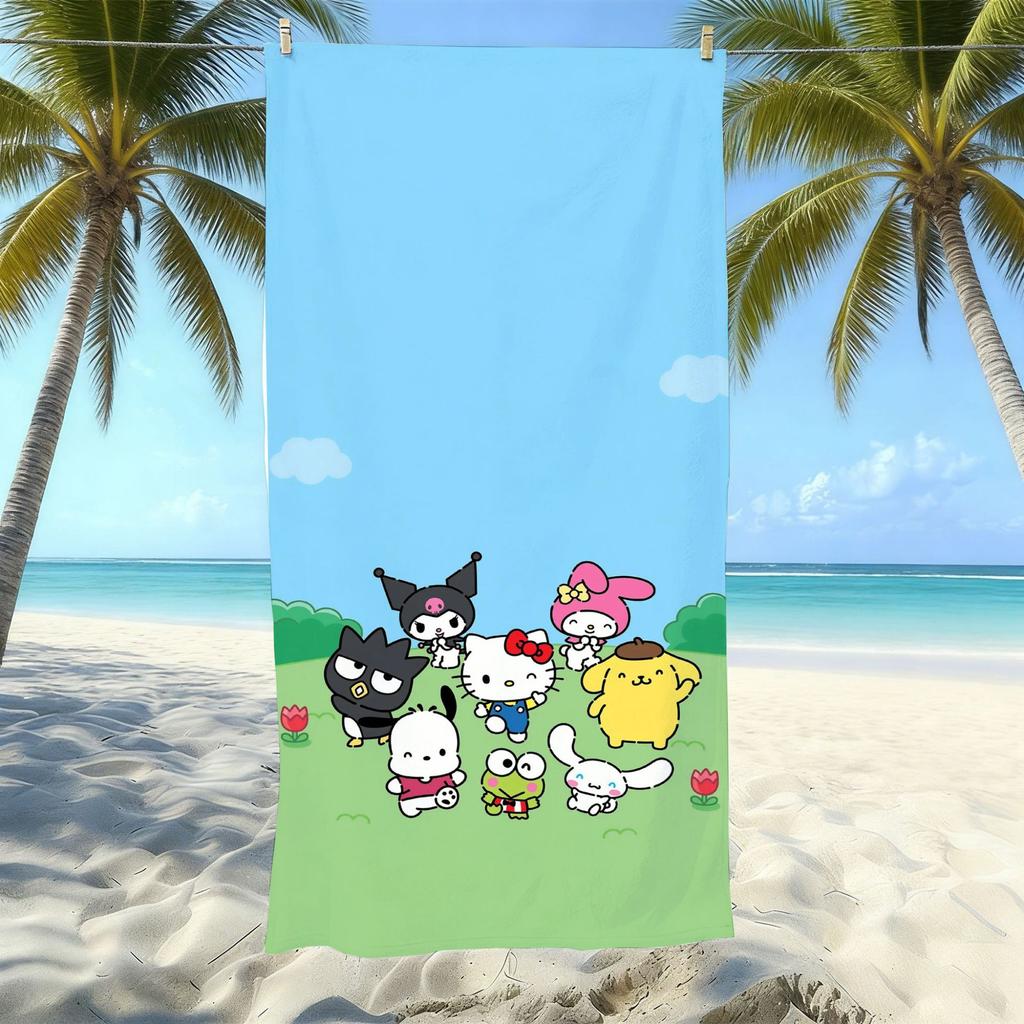 Cute Cartoon Printed Microfiber Beach Towel Quick Dry Bath Towel For Adults Kids Swimming