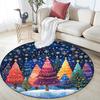 Winter Forest Round Area Rug,Carpet Rug for Living Room Bedroom Sofa Playroom Decor,Non-slip Floor Mat