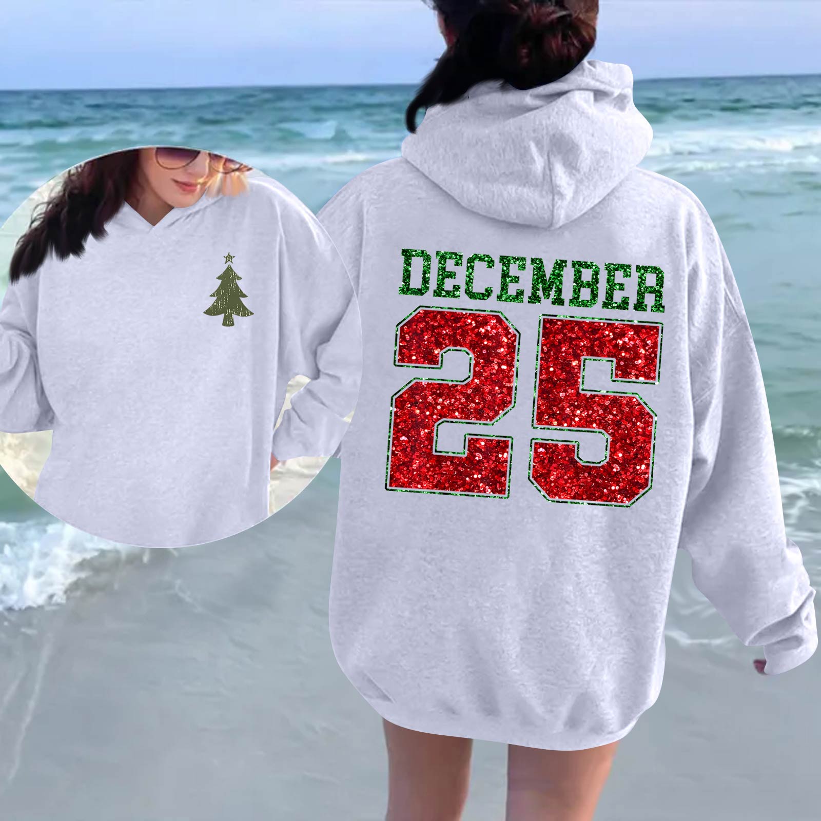 

Женская модная повседневная толстовка с длинным рукавом, принтом и круглым вырезом XL белый