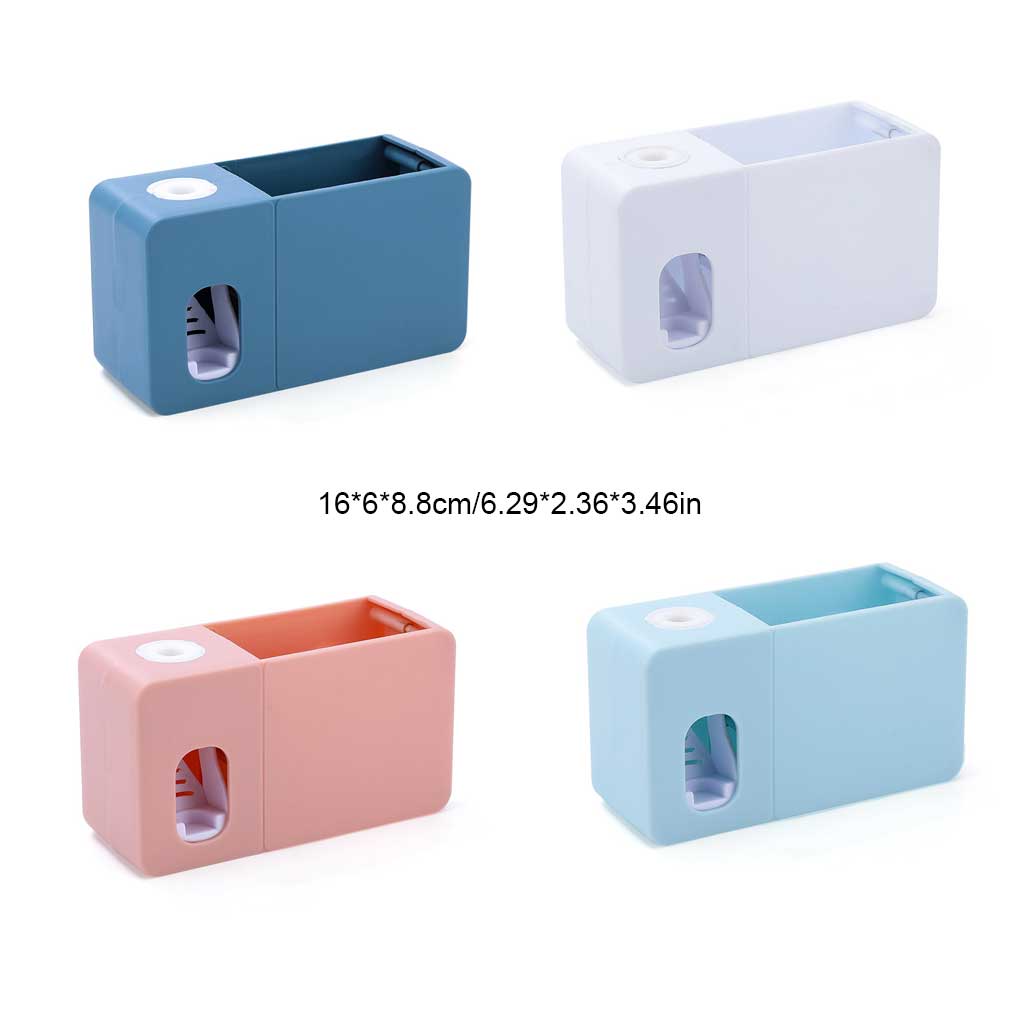 Home 2-in-1 Toothpaste Dispenser Punch-free Wall Mount Tooth Paste Toothbrush Holder Multifunctional Squeezer Bathroom Supplies