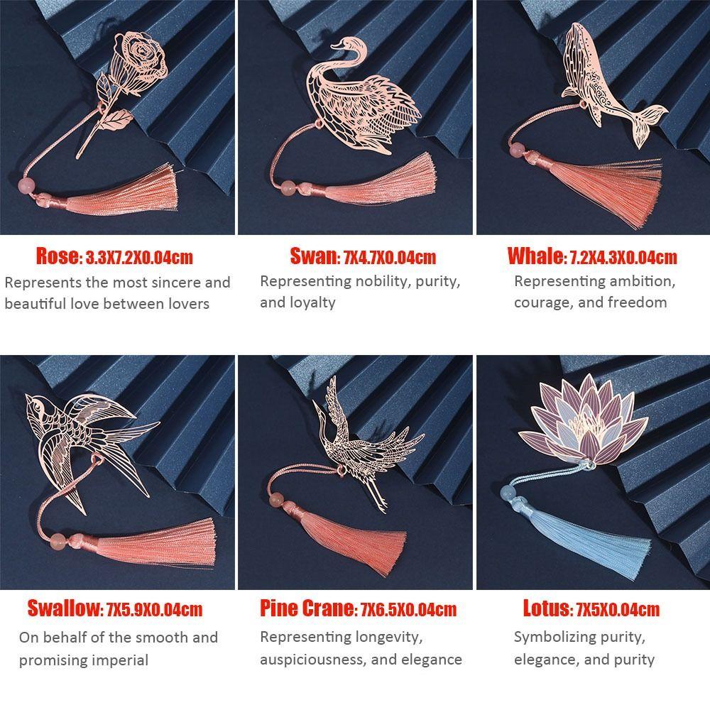 Rose Gold Tassel Bookmark Metal Book Page Marker High-quality Book Clip