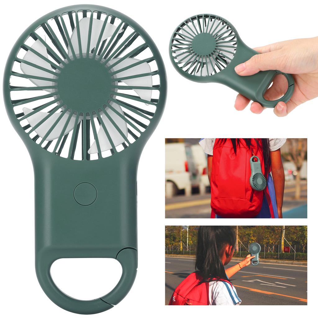 USB Charging Handheld Portable Fan 3 Speed     Fashionable Carabiner Fan