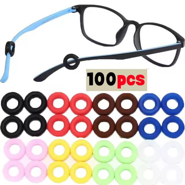200pcs New Anti-slip Silicone Ear Grip Glasses Eyeglasses Temple Tip Eyewear Holder Leg Ear Hook Stopper Fastener Accessories