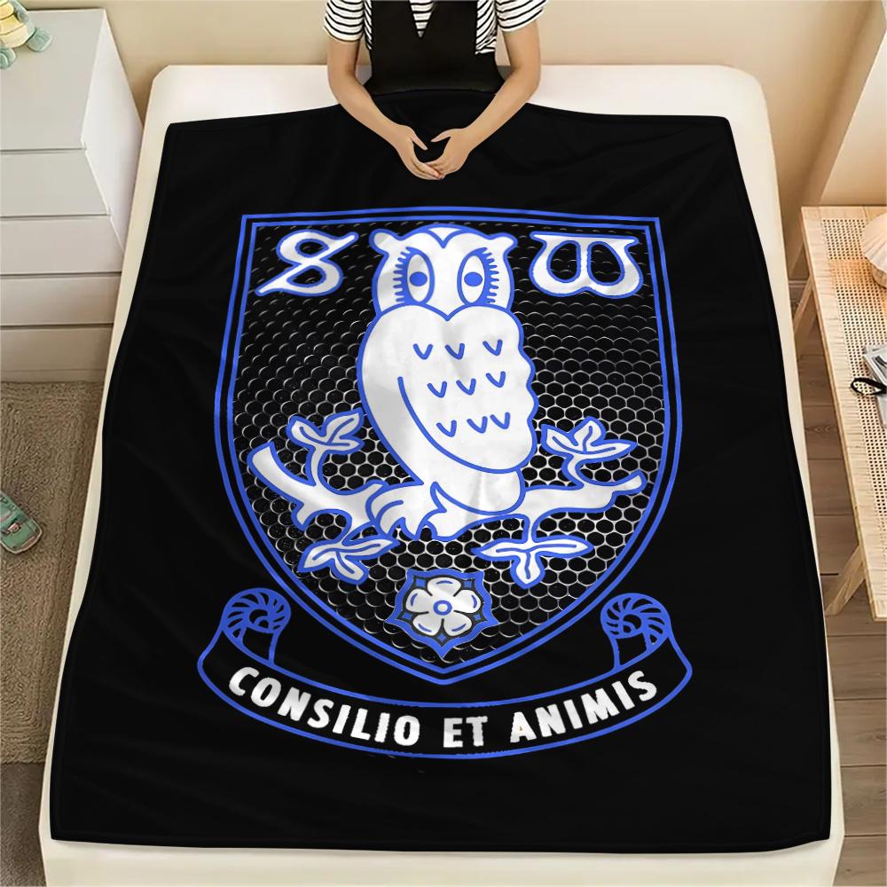 1 szt. Koc flanelowy z nadrukiem Sheffield Wednesday Football Club, Wysokiej jakości, na wszystkie pory roku, Wystrój domu, Ciepło i komfort, Idealny na prezenty świąteczne