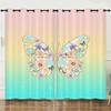 Curtains Color Gradual Change Butterfly Sunshade Child Blackout Curtain Bedroom Without Punching European and American