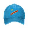 Summer DR Congo Congo Flag Baseball Cap Sun  High Quality Washed Hip Hop Hats FeUnisex Unisex yk Funny Outdoor Gym Snapback Cap