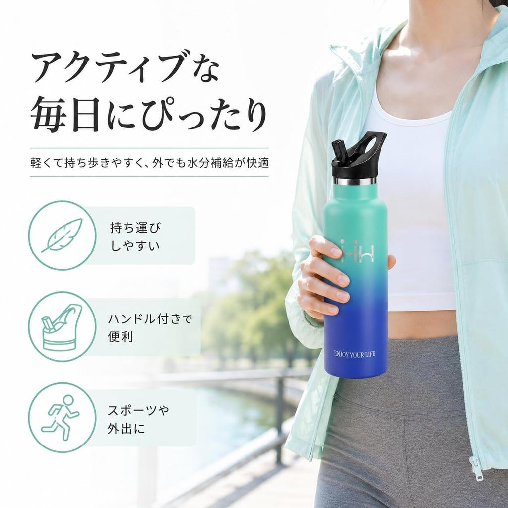 HoneyHolly Insulated Water Bottle Large Capacity Stainless Steel with Vacuum Easy To Wide Suitable for Carbonated Drinks and Sports Easy To with with
