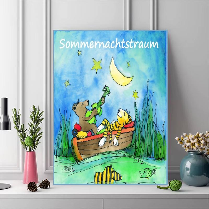 Tiger Bear Fun.84 100% Round Full Drill 5D DIY Diamond Painting Embroidery Cross Stitch Rhinestone Décor