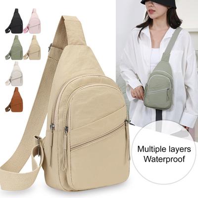 Dámská náprsní taška Velká kapacita Vodotěsná Nastavitelný popruh Zip Crossbody taška Venkovní Cestování Jednoramenná Sportovní pouzdro