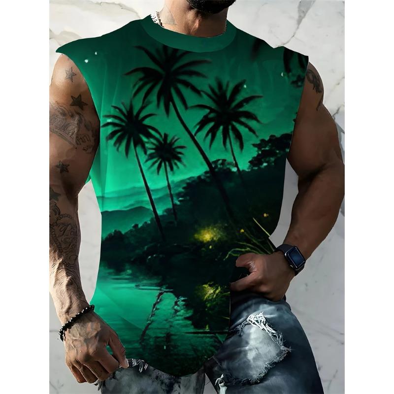 Men's Tank Top Sleeveless Shirt Patterned Duck O Neck Clothing 3D Print Everyday Sports Fitness Muscle Elements Gym Clothing Man
