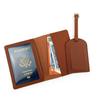 Customizable PU Leather Passport Holder & Luggage Tag Set with Paper Card Inclusion