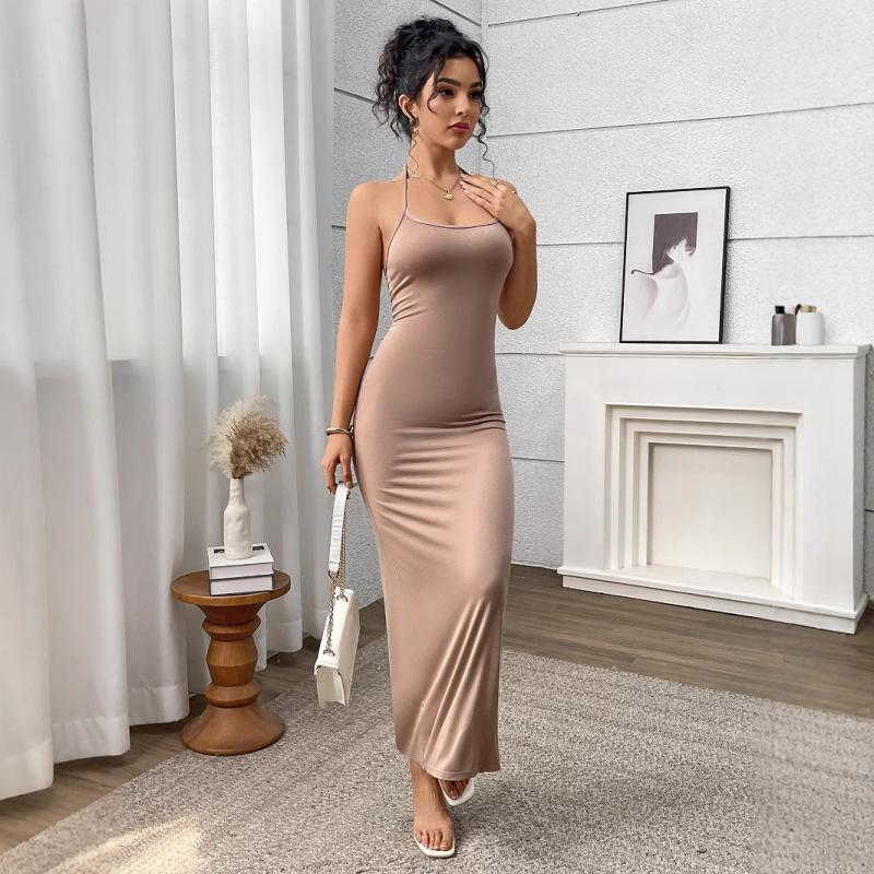 Sexy and Alluring Dress, Slim-fitting and Figure-flattering, Peach-butt Camisole Dress, High-end Women's Summer Long Dress