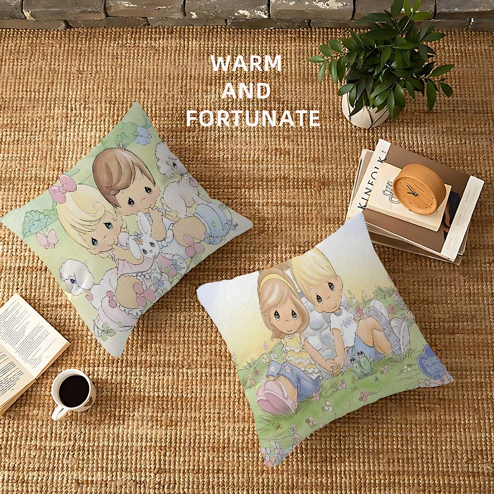 P-Precious M-Moments Cute 45*45cm Cushion Cover Pillow Cover Decor Pillowcase Home Pillowcase for Couch Pillow