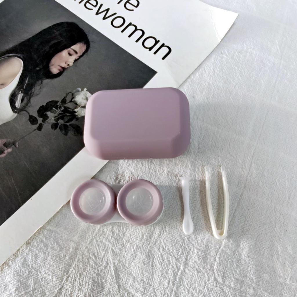 Frosted Macaron Color Contact Lens Double Case