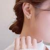 925 Silver Butterfly Diamond Stud Earrings - Korean Cold Style for Women