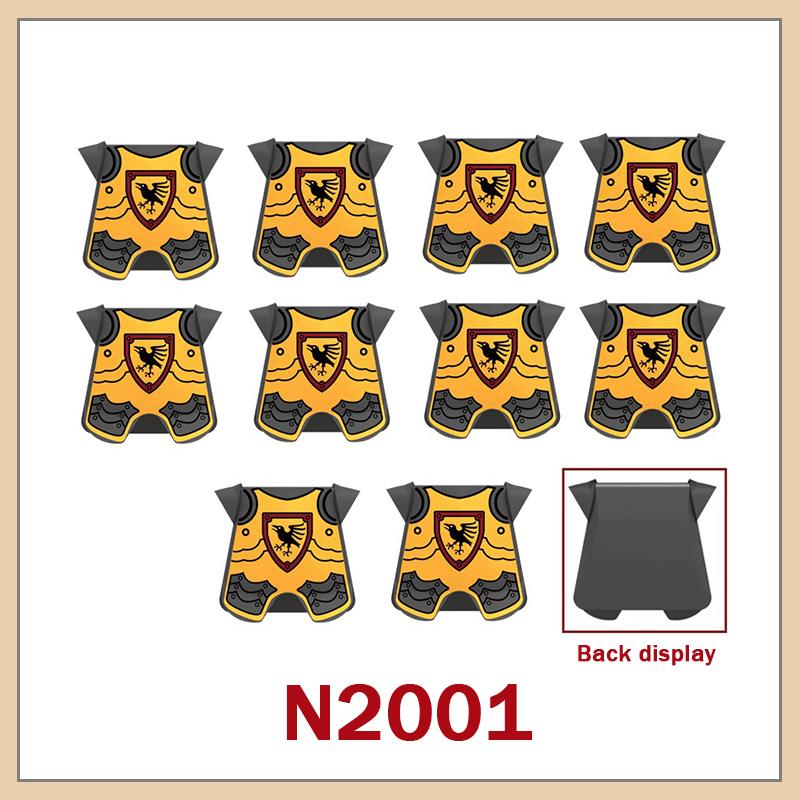 Medieval Military Castle Knight Armour Shoulder Armor Building Blocks Soldier Figure Parts Printed Army Warrior Bricks Toy Gifts