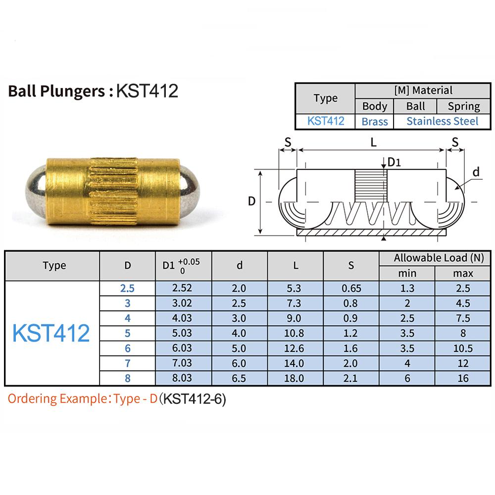 Dia2.5/3/4/5/6/7/8mm Brass Stainless Steel Both Side Ball Spring Plunger Mini Double Balls Plunger Locating Pin