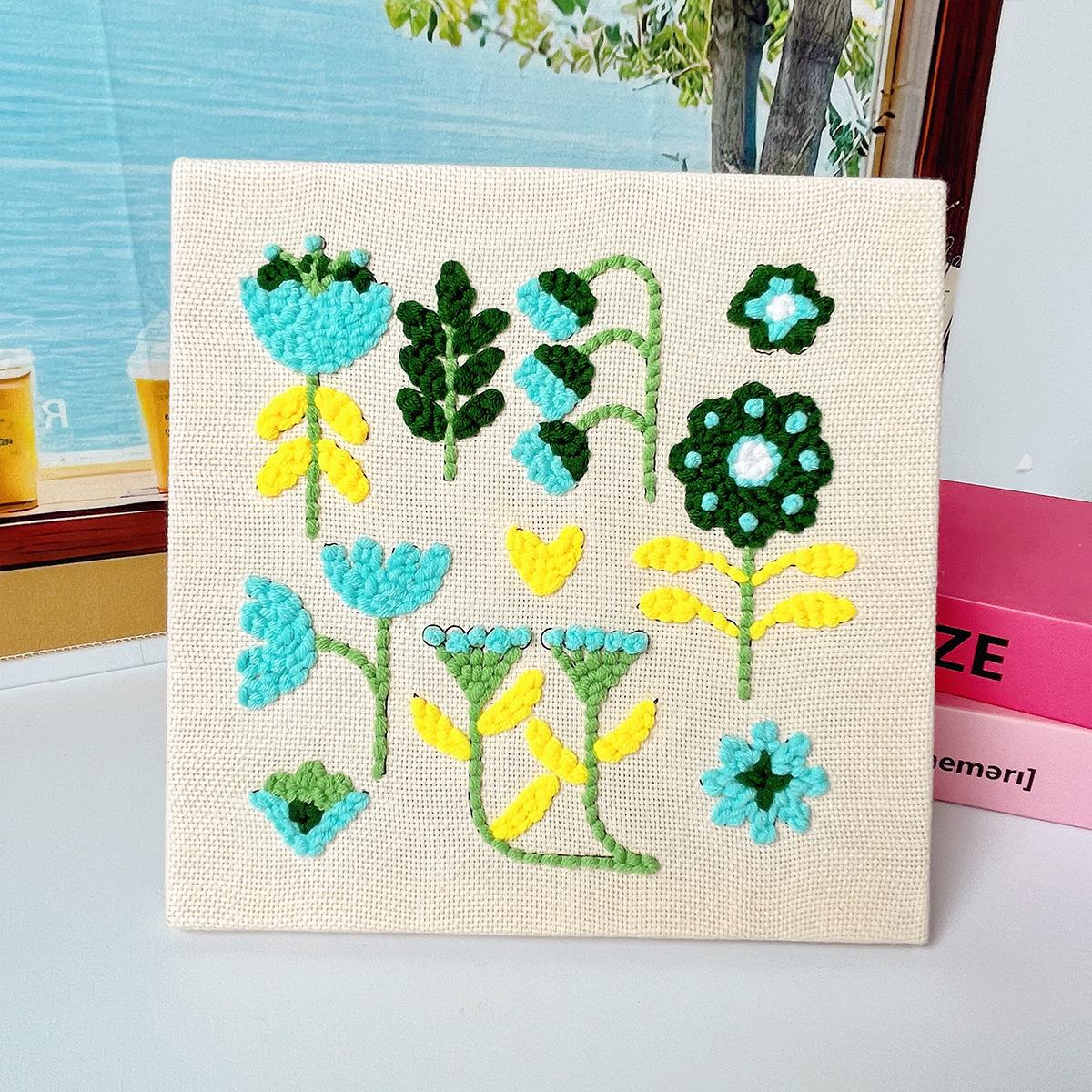 Photo Frame 25Cm Embroidery Poke Embroidery Poke Poke Music Diy Cross Stitch Material Package Handmade Diy Photo Frame Hanging Painting (LakeBlue,Baggedmaterialkit озеро синий
