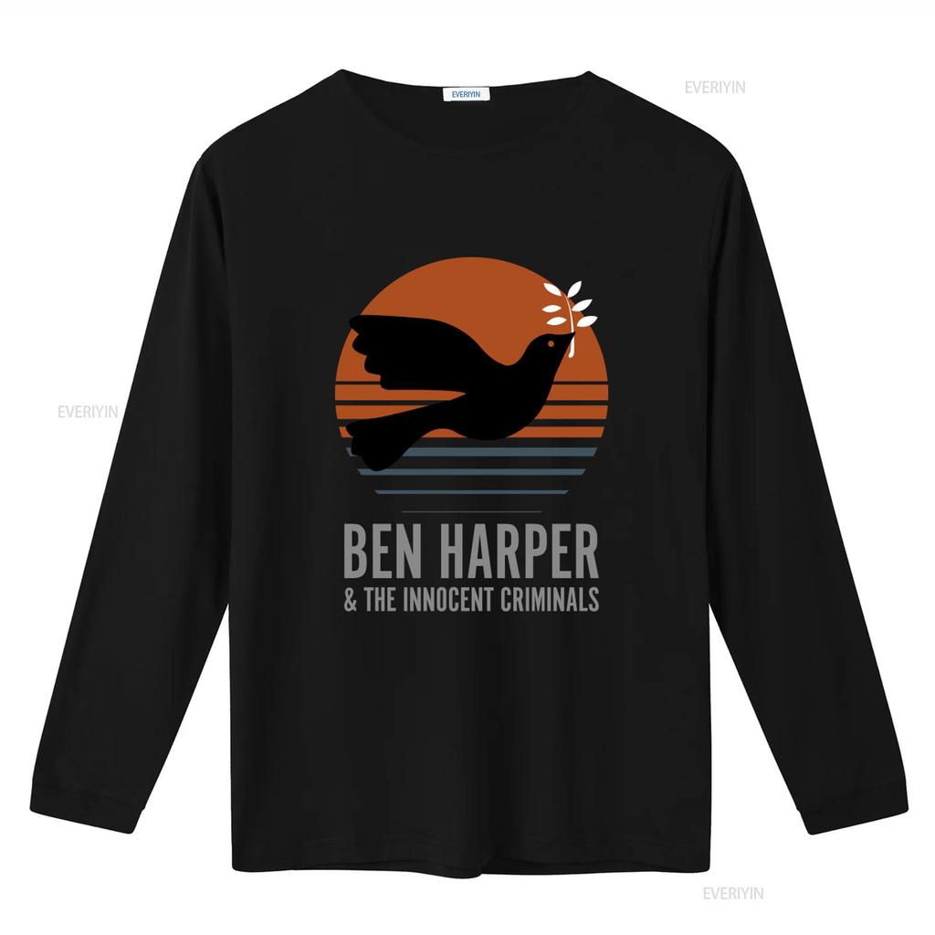 Koszulka Ben Harper the Innocent Criminals w stylu vintage z wzorem ptaka i słońca vintage Prana Lekko Stylowa moda męska
