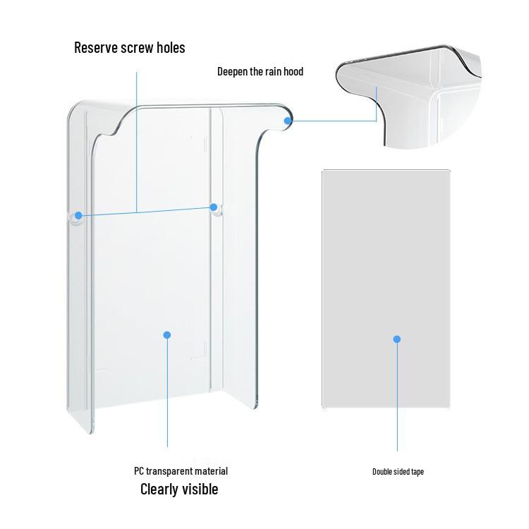 Waterproof Dustproof Transparent Doorbell Cover - Wireless PC Material E78