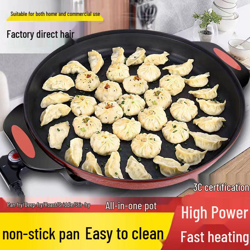 Large Non-stick Multifunctional Electric Frying Pan and Pancake Maker for Home and Commercial Use