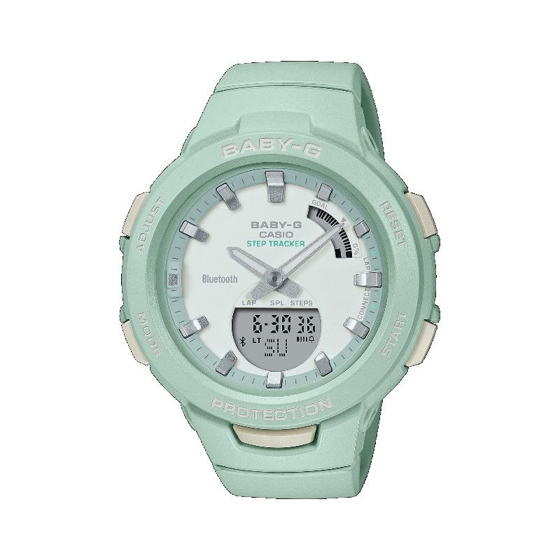 

Casio Men s Resin 100M Water Resistant Digital Shock Resistant Quartz Watch BSA-B100CS-3A зелёный
